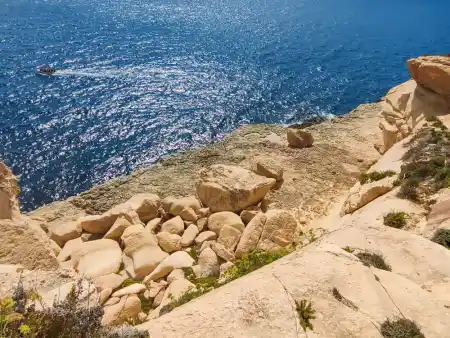 The rocky reef above Zurrieg village.