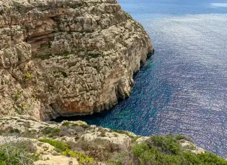 The rocky reef above Zurrieg village.