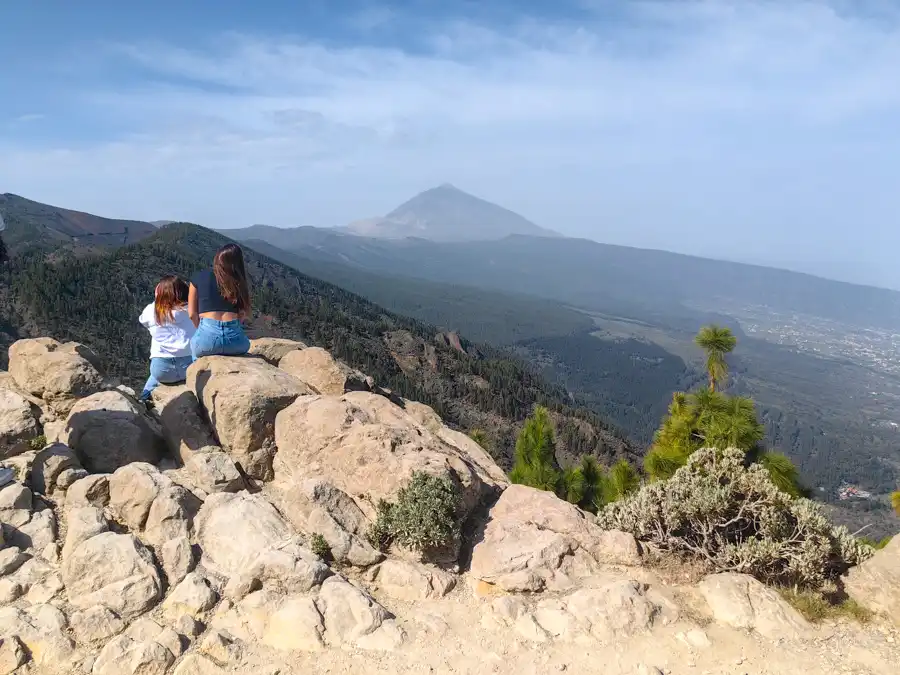 Distant view of El Teide. We are approaching 2000 m above sea level. I don't know what we are more interested in.