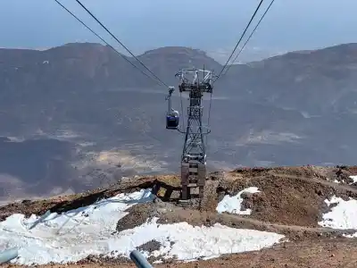 Cableway packed with tourists
