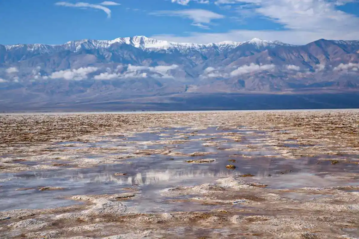 Badwater basin. The white is salt, the remains of the sea