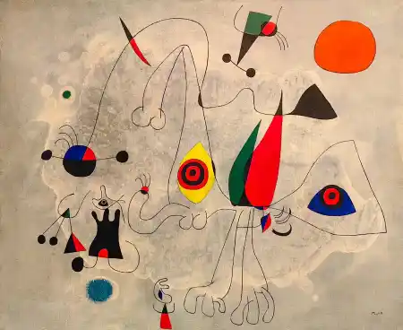 Woman and birds at sunrise, 1946