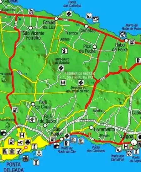 map of Ponta Delgada