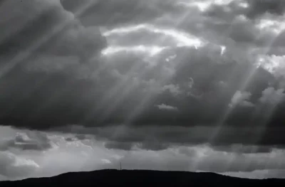 Kleť under clouds