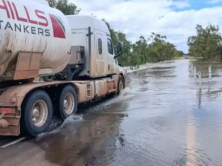 Wading through water fo Clearmont