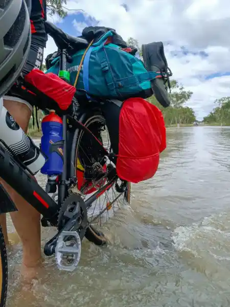 Wading through water fo Clearmont
