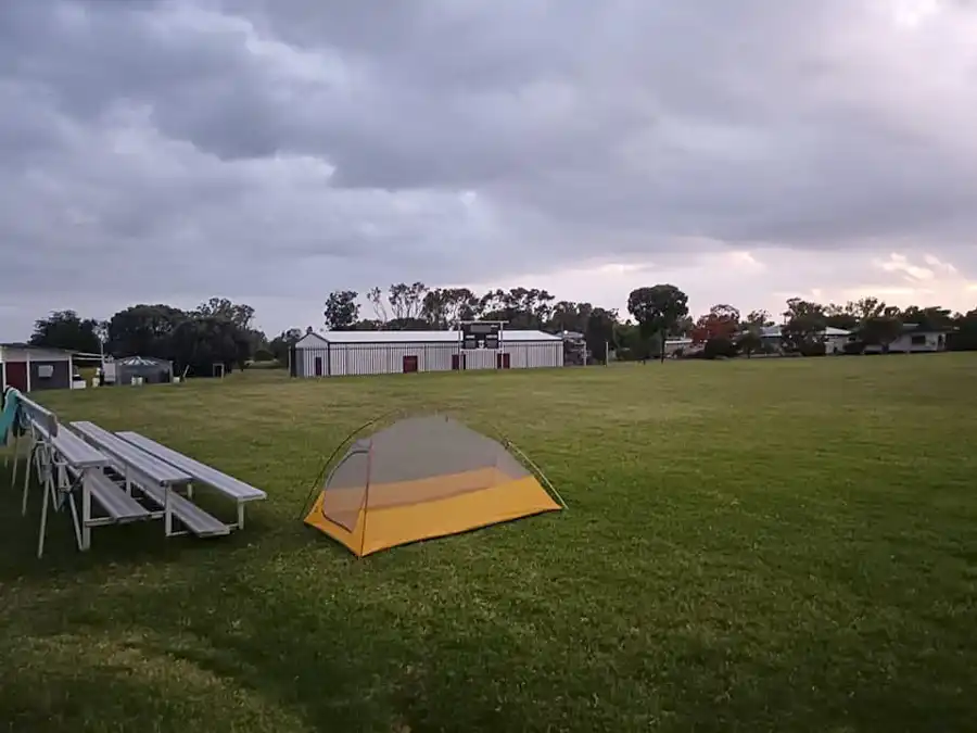 I'm setting up the tent and it starts to rain