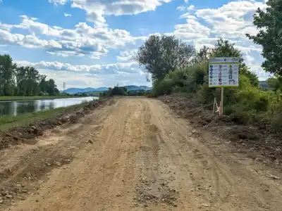 Cycle route under construction