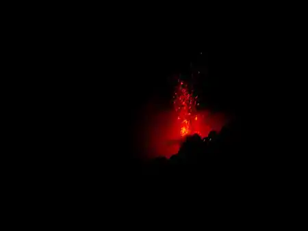 Stromboli iconic night eruption