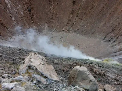 Strange signs in crater