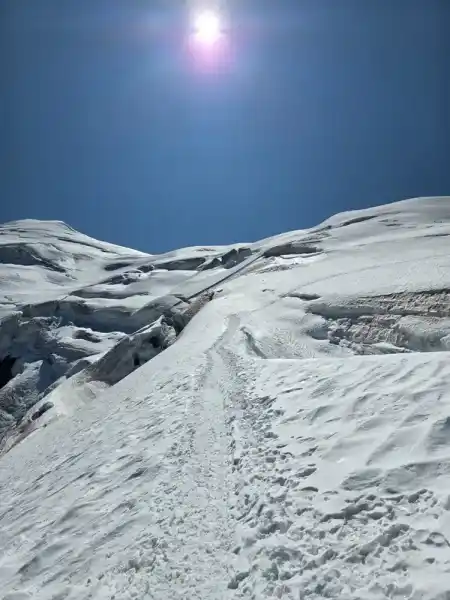 Crossing the glacier
