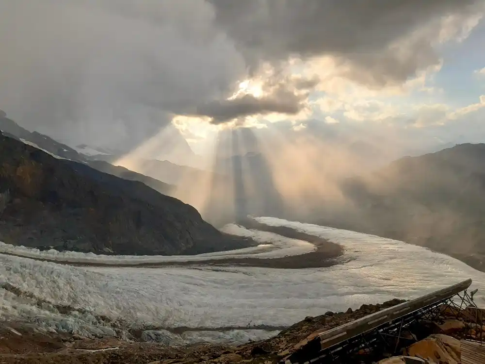 Glaciers at sundown