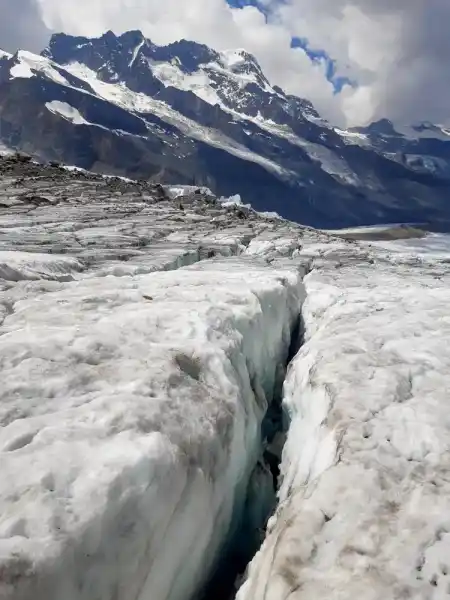 Crossing the glacier