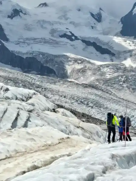 Crossing the glacier