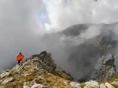 Climbing Huncovský Peak