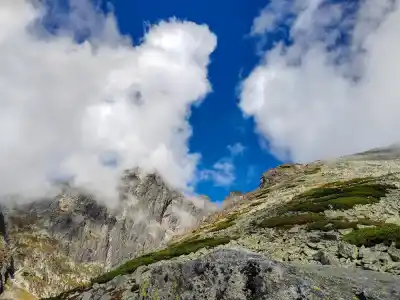 Climbing Huncovský Peak