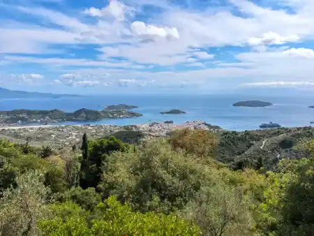View of Skiathos from the terrace of the winery