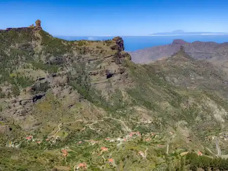 Panoramic view of Roque Nublo from Tejeda