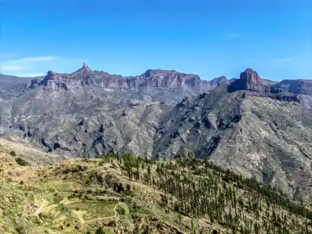 Roque Nublo and Bentayga from Artenara
