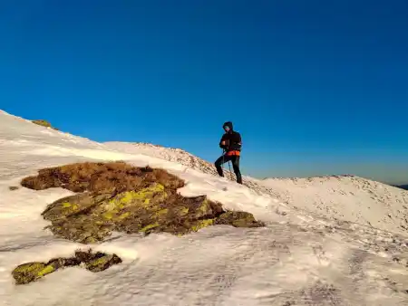 The peak of Baranec bathed in the evening sun