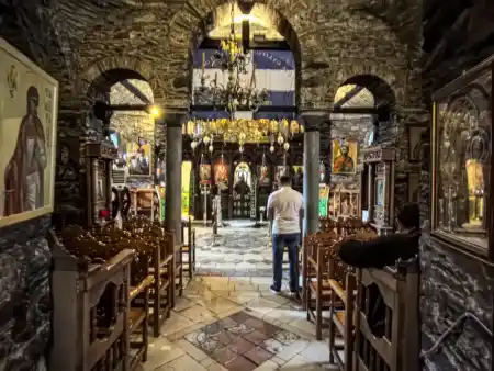 Liturgy in Evangelistria Monastery