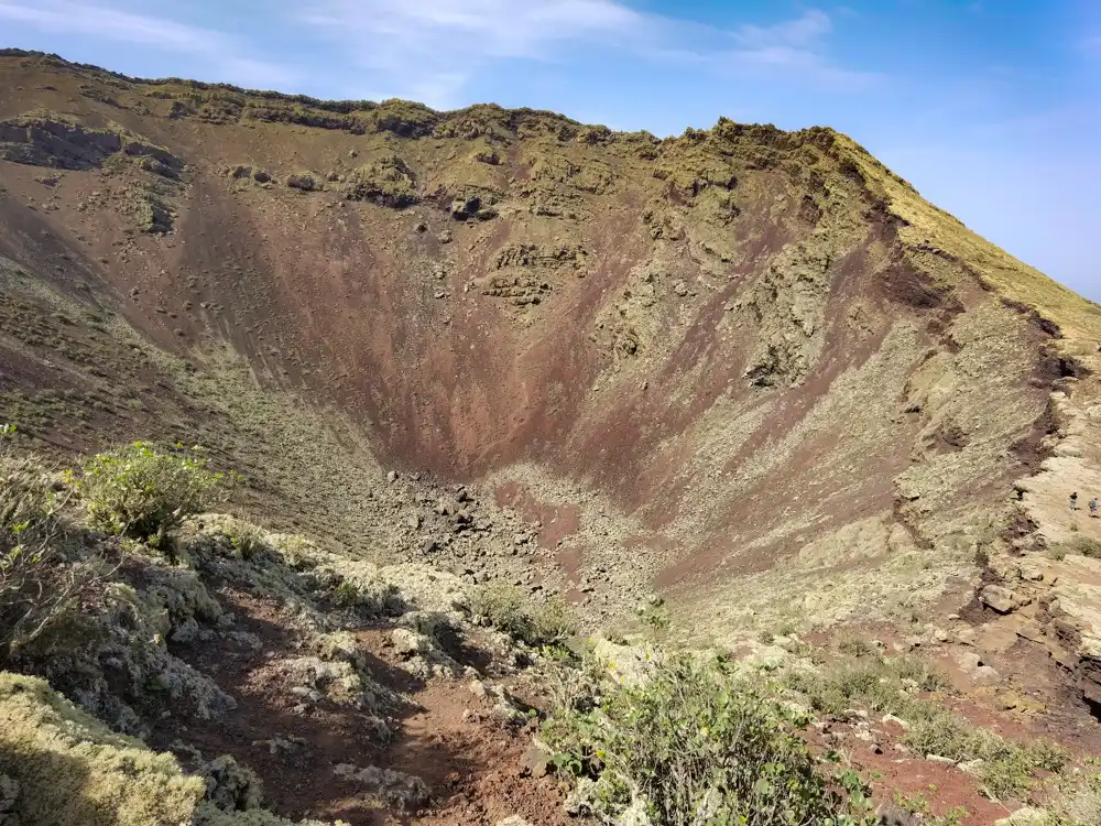 We didn't venture more than halfway into the crater; note the people at the edge of the walkway (yes, those dots).